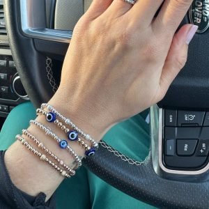 Sparkle Stacking | Gold Filled, Sterling Silver Bracelet (3mm beads)