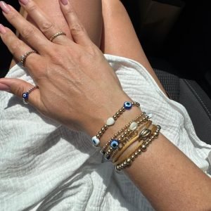 The Mykonos | Gold Filled, Sterling Silver Bracelet (4mm beads)