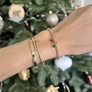 Luxe Birthstone | Gold Filled, Sterling Silver Bracelet (3mm beads)