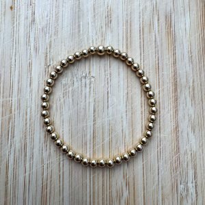 Luxe Stacking | Gold Filled, Sterling Silver Bracelet (4mm beads)